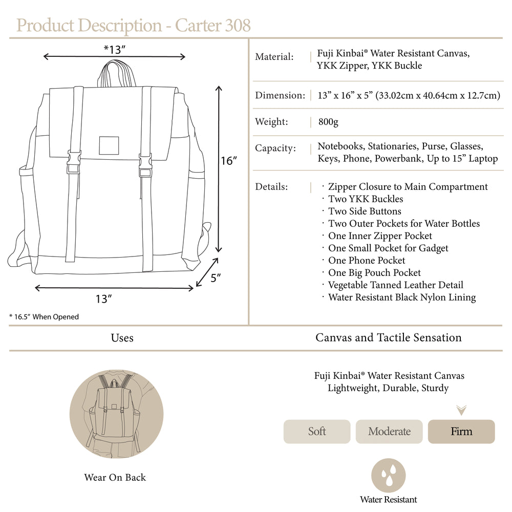 Carter 308 Rose Red / Cream | Backpack