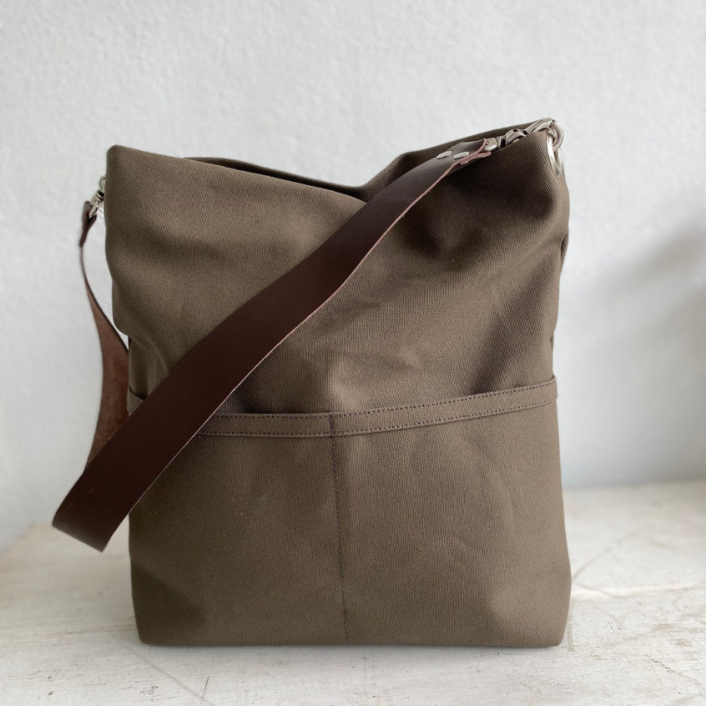 Mila 201 Taupe Brown | Hobo Tote Bag