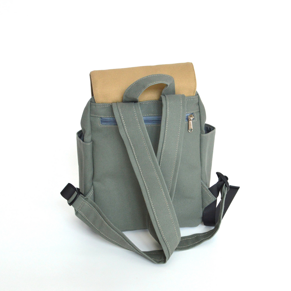 Alexis 309 Morandi Green & Light Khaki | Small Backpack