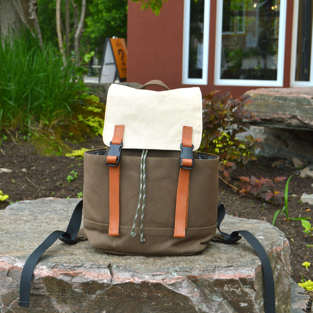 Alexis 309 Taupe Brown & Cream | Small Backpack