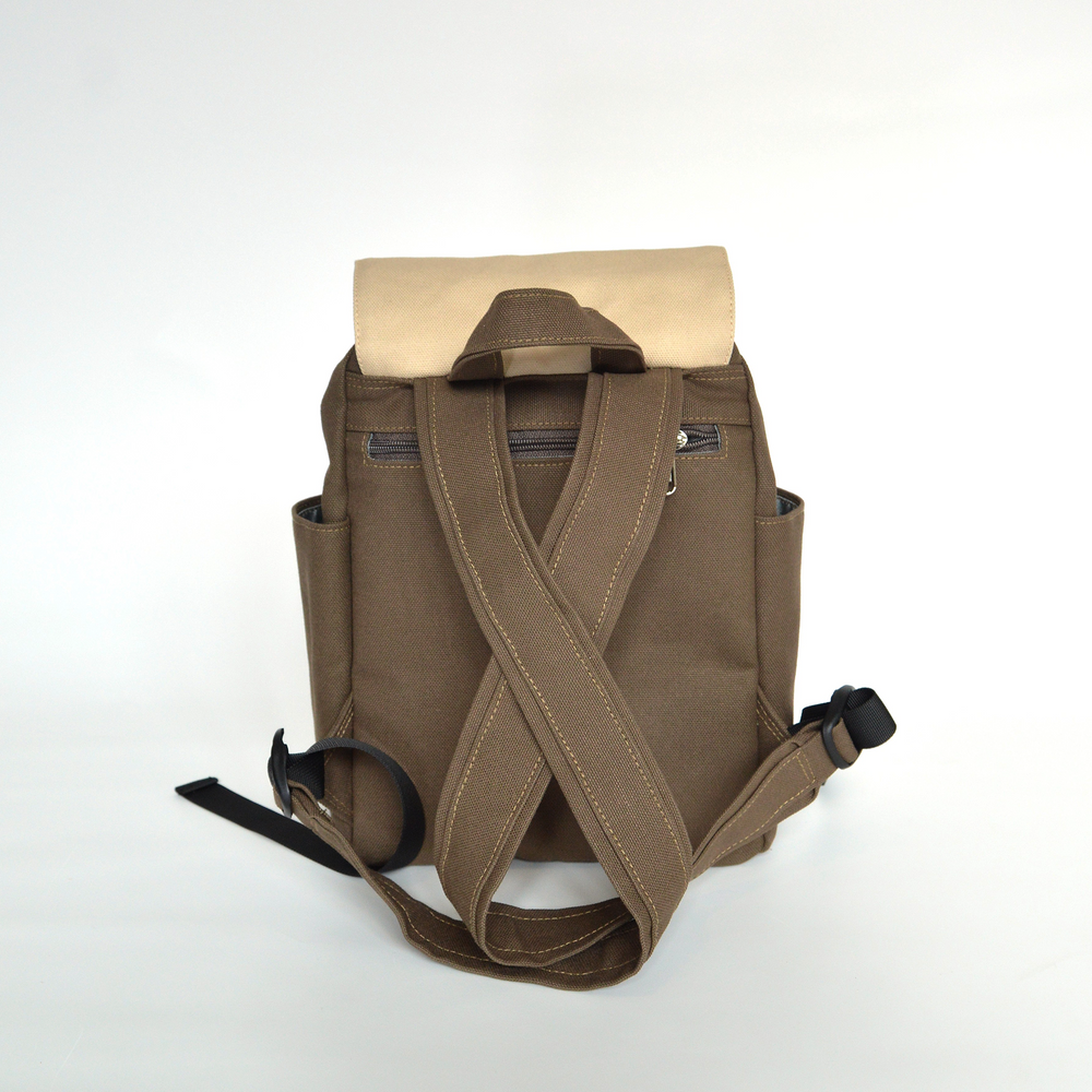 Alexis 309 Taupe Brown & Cream | Small Backpack