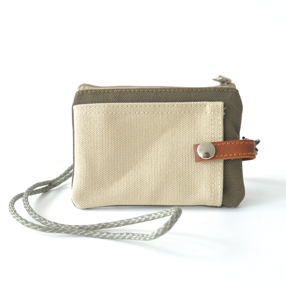 Two Tone Card Pouch | Taupe Brown